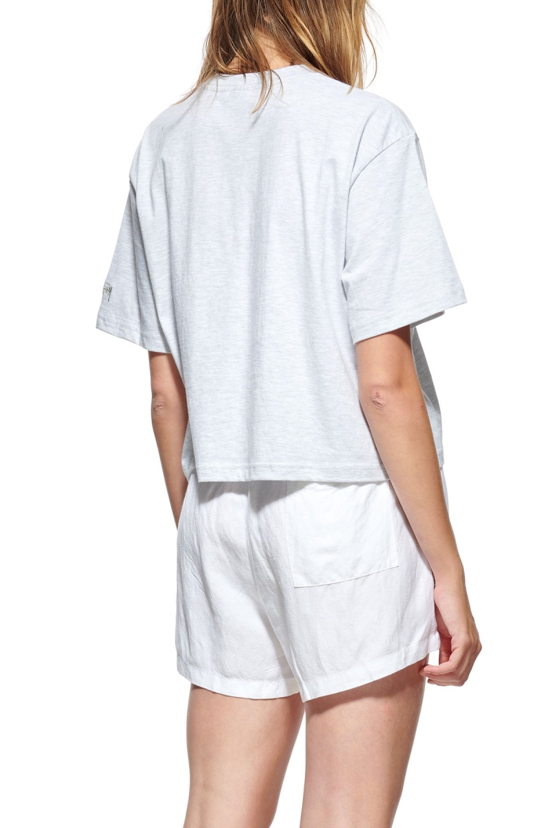 White Stussy Text Waisted OS Tee Women's Sportswear | ZHO-582713