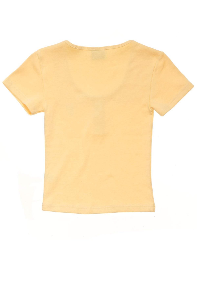 Yellow Stussy Berk Scoop Neck Women's T Shirts | RSC-403928