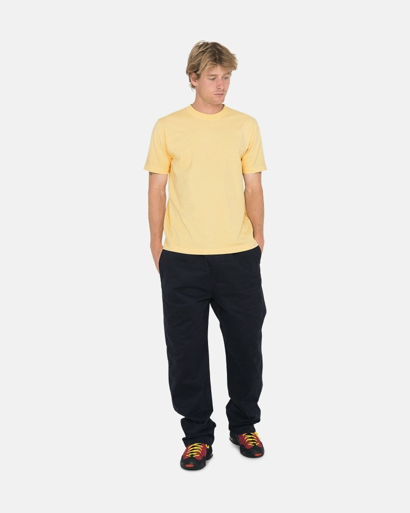 Yellow Stussy Heavyweight Pigment Dyed Crew Men's T Shirts | YMC-102387