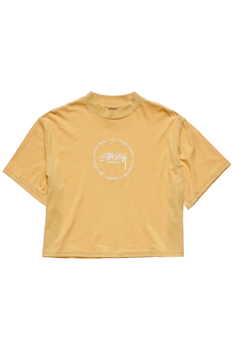 Yellow Stussy Laguna Boxy Women\'s T Shirts | NQA-174952