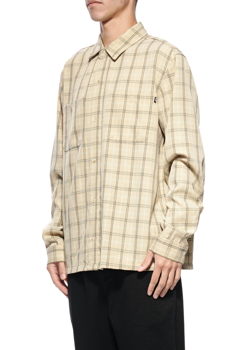 Yellow Stussy Mellow Check LS Men's Shirts | PBU-503614