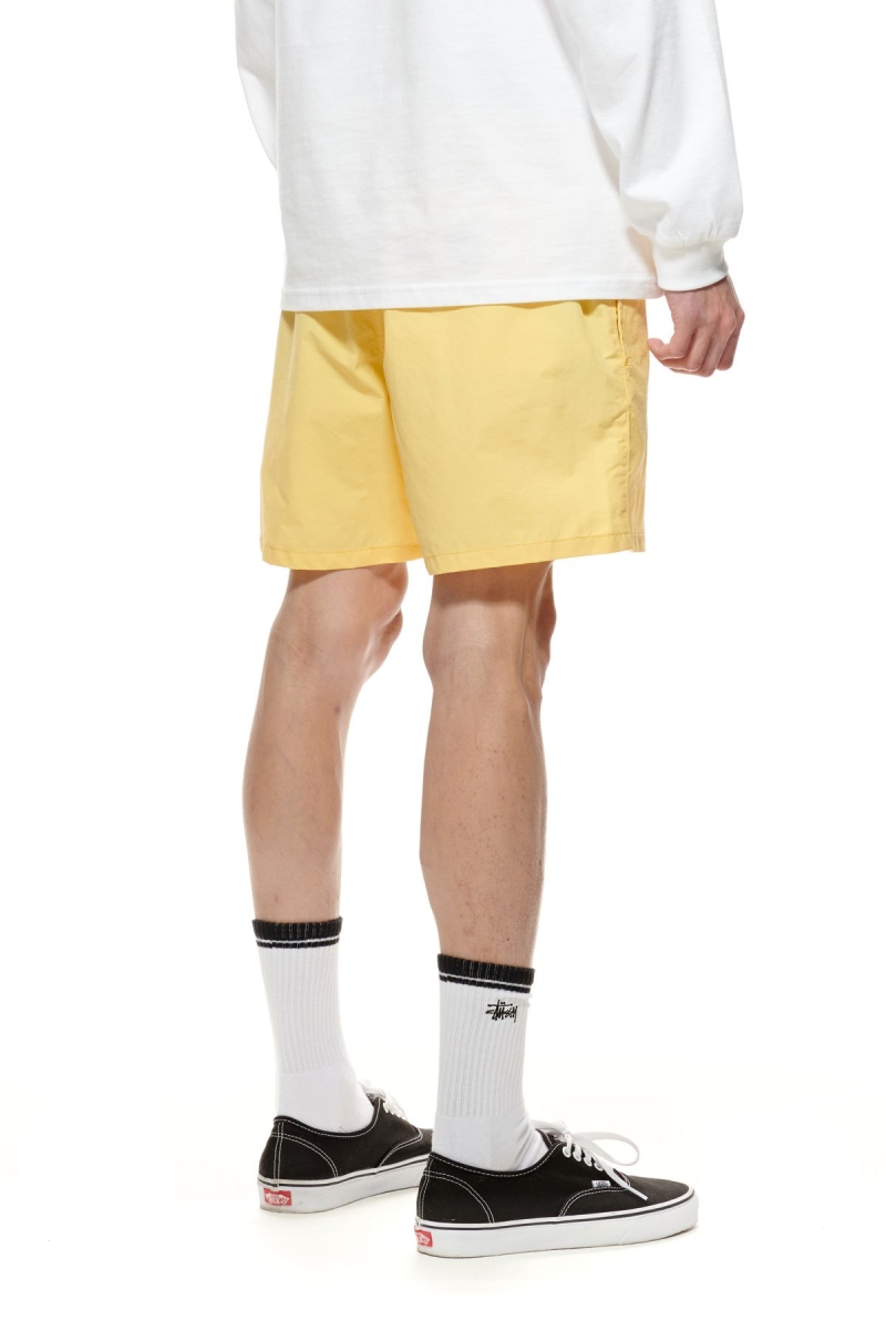 Yellow Stussy Nylon Big Beach Men's Shorts | QHW-548072