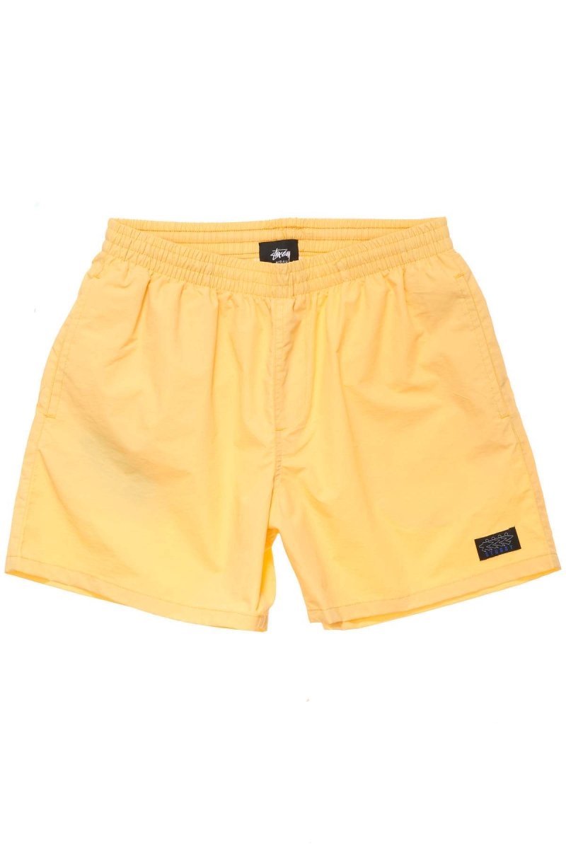 Yellow Stussy Nylon Big Beach Men\'s Shorts | QHW-548072