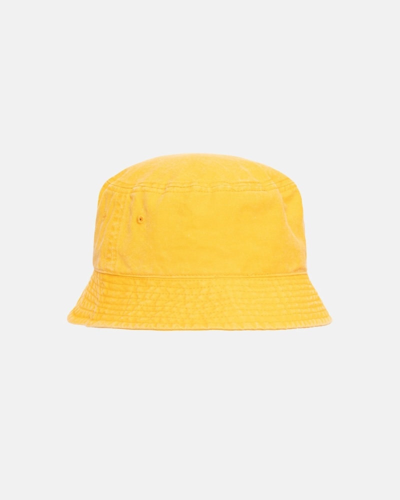 Yellow Stussy Washed Stock Men's Bucket Hats | VRP-268541