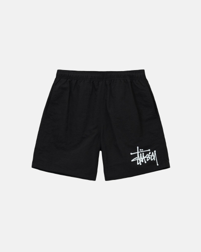 Black Stussy Big Basic Men's Shorts | VUQ-482376