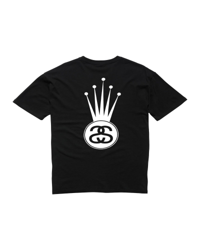 Black Stussy Crown Link SS Men's T Shirts | RGD-749321