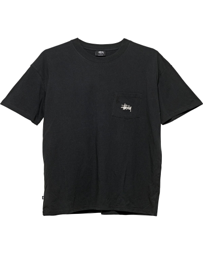 Black Stussy Graffiti Pocket Men's T Shirts | IEA-069325