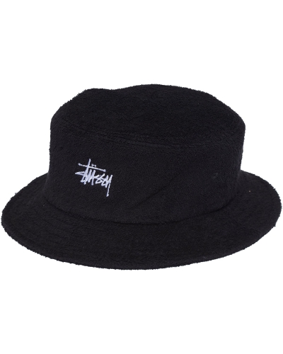 Black Stussy Graffiti Terry Bucket Men's Hats | MGT-574102