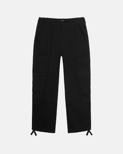 Black Stussy Ripstop Surplus Men's Cargo Pants | WDT-798460
