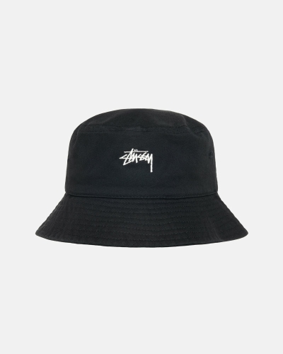Black Stussy Stock Men's Bucket Hats | TOV-165089