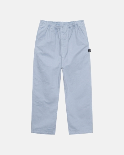 Blue Stussy Brushed Men's Beach Pants | MAT-597682