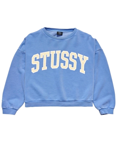 Blue Stussy Campus OS Crew Women's Sweaters | JCK-879145