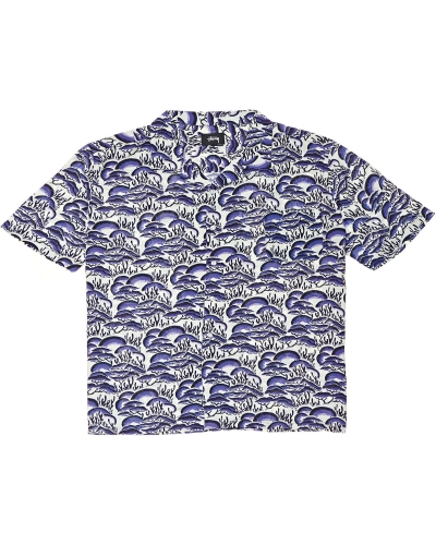 Blue Stussy Coral Pattern SS Men's Shirts | YKD-694503