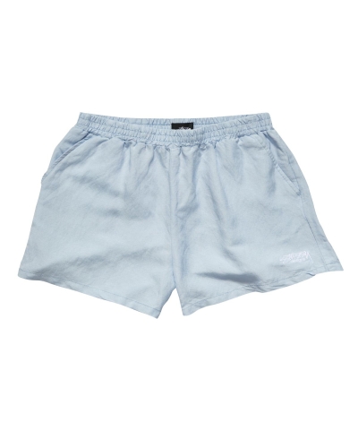 Blue Stussy Designs Linen Short Women's Shorts | ZTH-650219