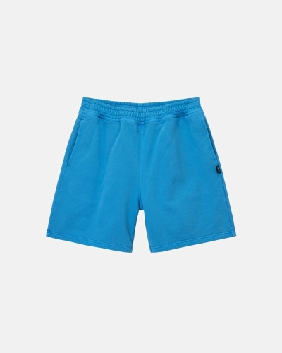 Blue Stussy Pigment Dyed Men's Shorts | HLE-521938