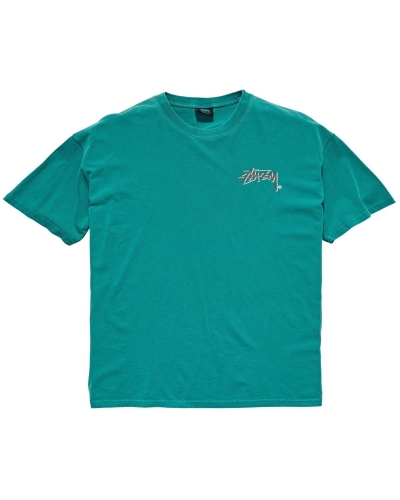 Blue Stussy Shadow Stock SS Men's T Shirts | VFP-873206