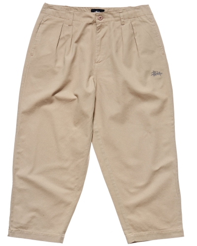Brown Stussy Harlan Cropped Pleat Women's Pants | UQX-724539