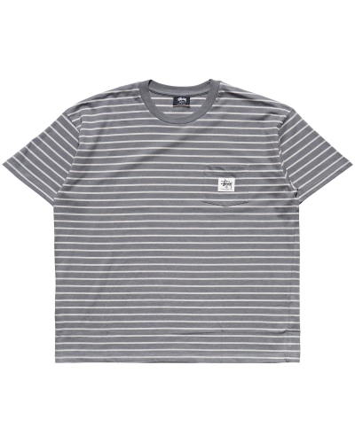 Brown Stussy Kalorama Stripe SS Men's T Shirts | BTM-843097