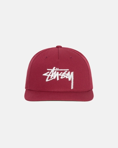 Claret Stussy Big Stock Point Crown Men's Caps | GLJ-071485