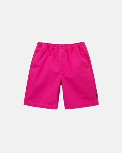 Fuchsia Stussy Brushed Men's Shorts | XEQ-039471