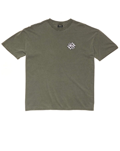 Green Stussy Chequer Dot SS Men's T Shirts | LER-489301