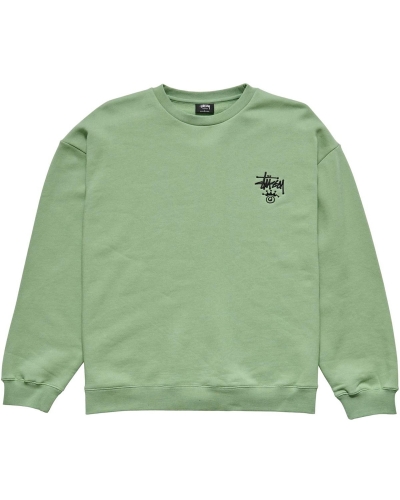 Green Stussy Copyright Crown Crew Men's Sweaters | KCH-167594