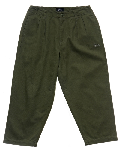 Green Stussy Harlan Cropped Pleat Women's Pants | MJB-192487