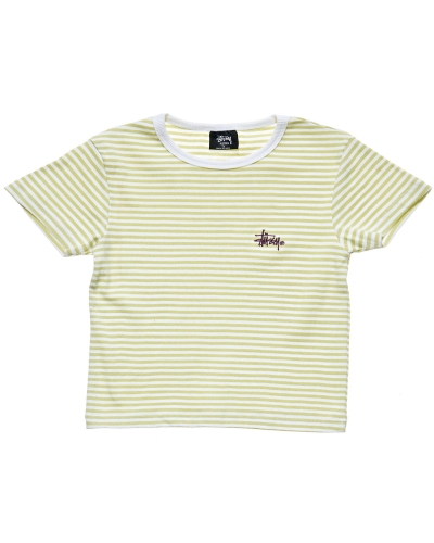 Green Stussy Hyde Stripe Rib Women's T Shirts | XSN-537684