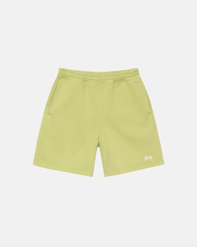 Green Stussy Overdyed Stock Logo Men's Shorts | GZS-952817