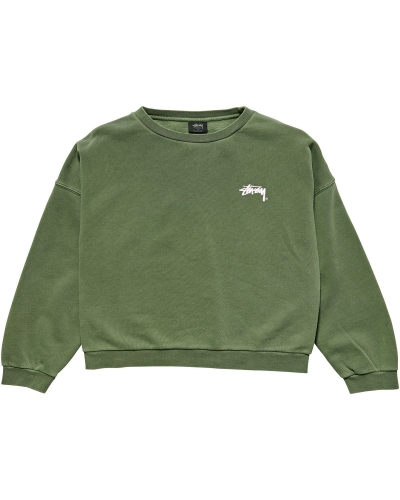Green Stussy Parkway OS Crew Women's Sweaters | CVG-067482