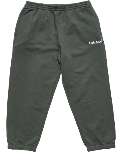 Green Stussy Text Fleece Men's Track Pants | RXP-426053