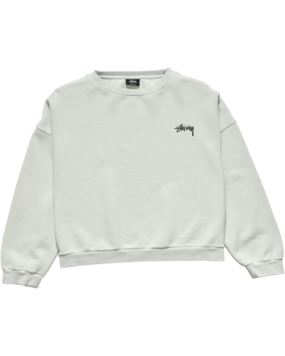 Grey Stussy Parkway OS Crew Women's Sweaters | VCR-149608