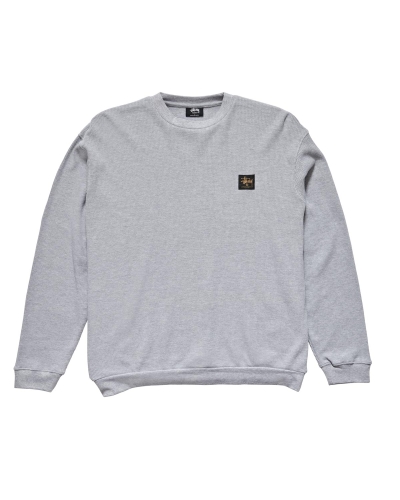 Grey Stussy Workwear Waffle Crew Men's Sweaters | YTJ-913082