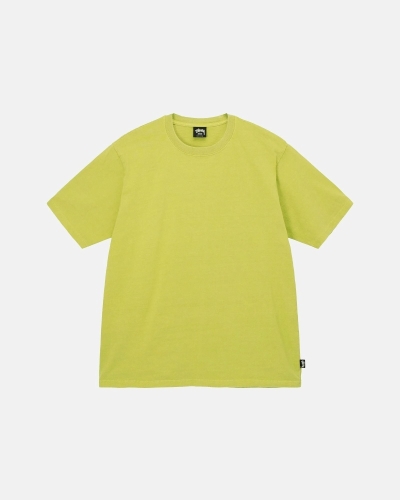 Light Green Stussy Heavyweight Pigment Dyed Crew Men's T Shirts | MXZ-290781