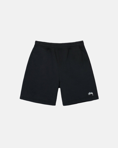 Navy Stussy Overdyed Stock Logo Sweat Men's Shorts | XQW-823417