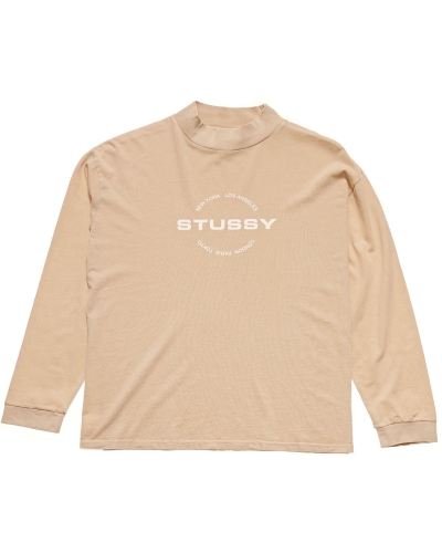 Orange Stussy Circles Mock Neck LS OS Women's Sweatshirts | CGT-138265