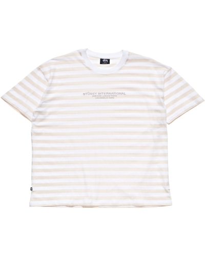 Orange Stussy International Stripe SS Men's T Shirts | PVJ-105638