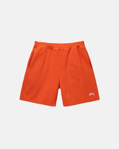 Orange Stussy Overdyed Stock Logo Short Men's Shorts | DNC-216785