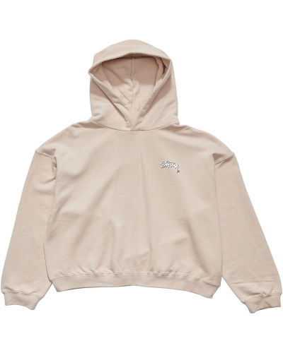 Orange Stussy Player Fleece Hood Women's Sportswear | HGV-925018