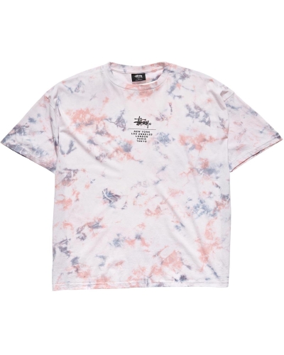 Pink Stussy Florida TD Relaxed Women's T Shirts | SLC-085297