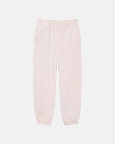 Pink Stussy Overdyed Stock Logo Men's Sweatpants | WDX-649781