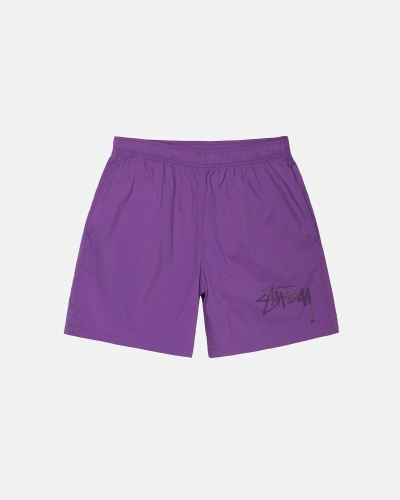 Purple Stussy Big Stock Nylon Short Men's Shorts | LWZ-930548