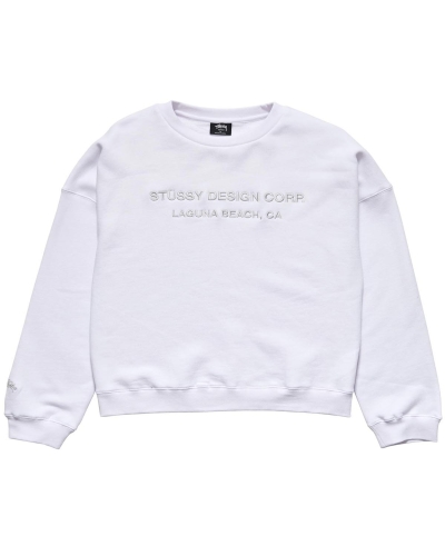 White Stussy Alcott OS Crew Women's Sweaters | JLG-870162