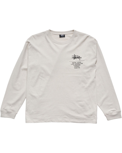 White Stussy Cities Stack Men's Sweatshirts | WAZ-401537