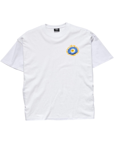 White Stussy Cosmos SS Men's T Shirts | TJI-015268