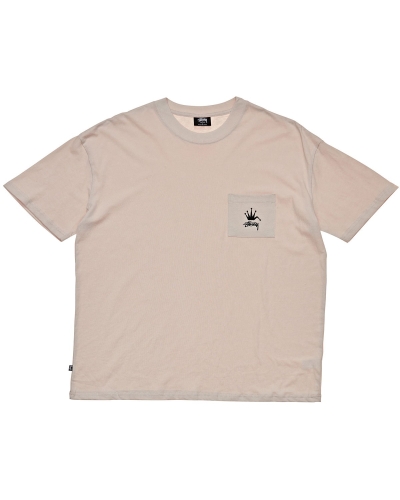 White Stussy Crown Pocket SS Men's T Shirts | PIM-972041