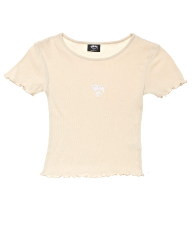 White Stussy Fairmont Fluted Women's T Shirts | SFM-892675