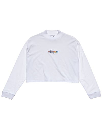 White Stussy Maui Mock Neck LS Women's Sweatshirts | LBE-759310