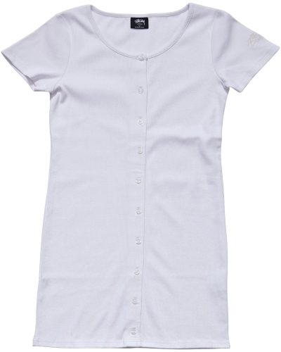 White Stussy Mission Rib Tee Women's Dress | SJR-029786