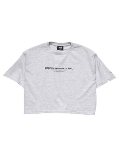 White Stussy Text Waisted OS Tee Women's Sportswear | ZHO-582713